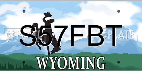 S57FBT Wyoming License Plate