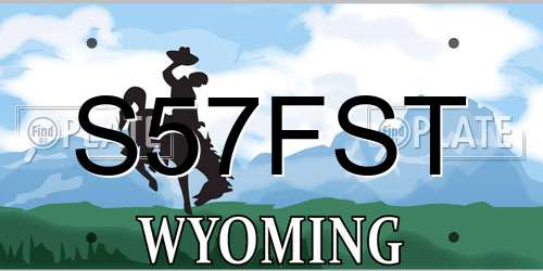 S57FST Wyoming License Plate