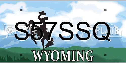 S57SSQ Wyoming License Plate