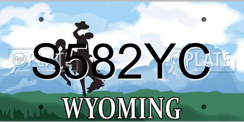 S582YC Wyoming License Plate