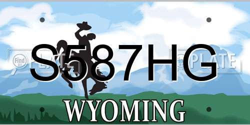 S587HG Wyoming License Plate