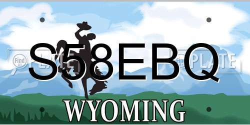 S58EBQ Wyoming License Plate