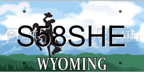 S58SHE Wyoming License Plate