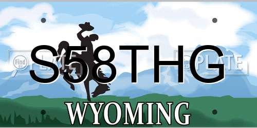 S58THG Wyoming License Plate