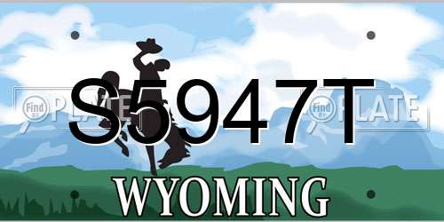 S5947T Wyoming License Plate