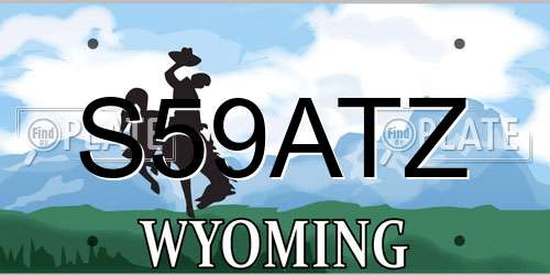S59ATZ Wyoming License Plate
