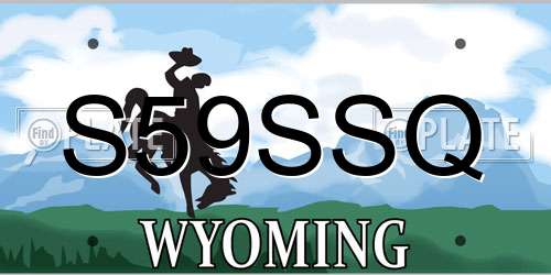 S59SSQ Wyoming License Plate