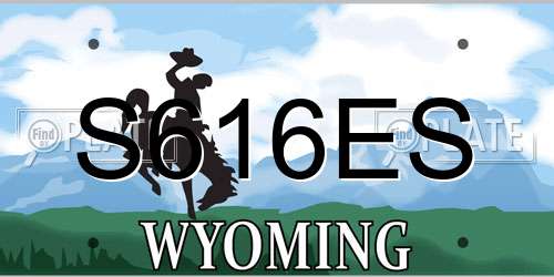 S616ES Wyoming License Plate
