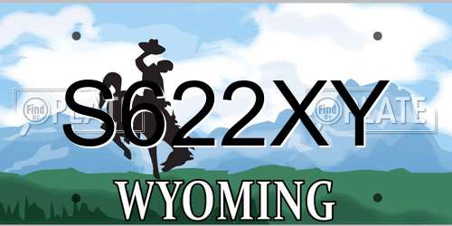 S622XY Wyoming License Plate