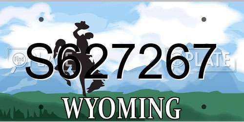 S627267 Wyoming License Plate