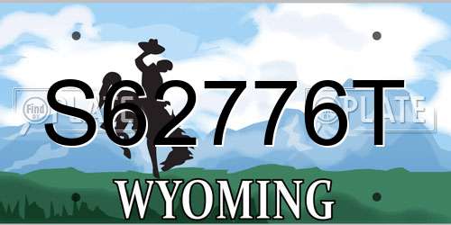 S62776T Wyoming License Plate