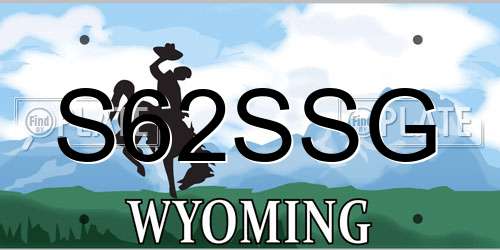 S62SSG Wyoming License Plate
