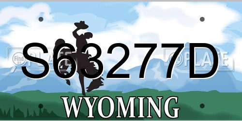 S63277D Wyoming License Plate