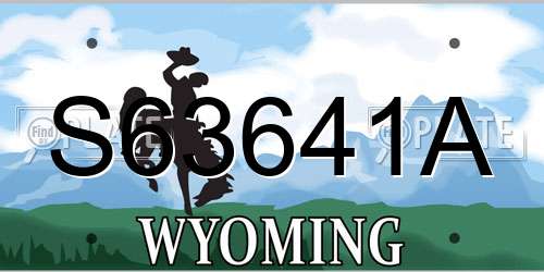 S63641A Wyoming License Plate