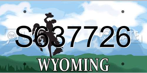 S637726 Wyoming License Plate