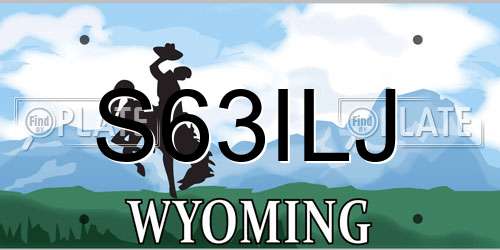 S63ILJ Wyoming License Plate