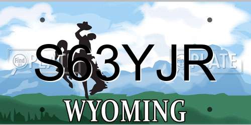 S63YJR Wyoming License Plate