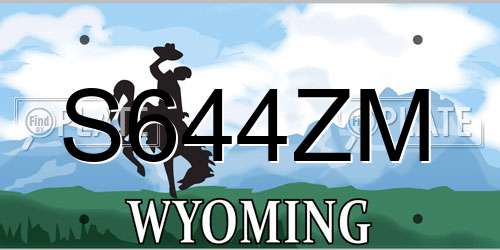 S644ZM Wyoming License Plate