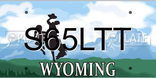 S65LTT Wyoming License Plate