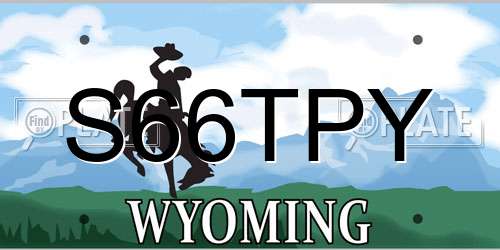 S66TPY Wyoming License Plate