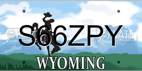 S66ZPY Wyoming License Plate