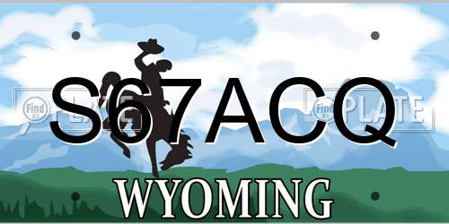 S67ACQ Wyoming License Plate