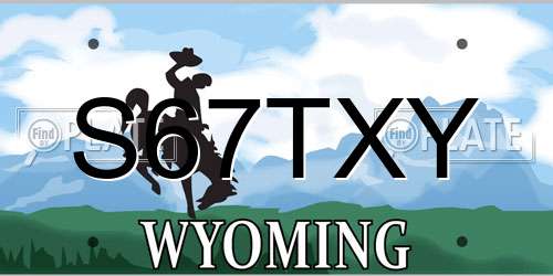 S67TXY Wyoming License Plate