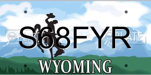 S68FYR Wyoming License Plate
