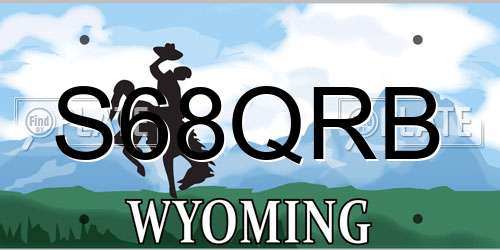 S68QRB Wyoming License Plate