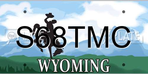 S68TMC Wyoming License Plate