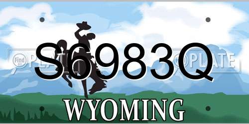 S6983Q Wyoming License Plate
