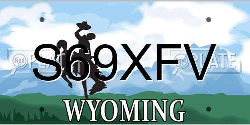 S69XFV Wyoming License Plate