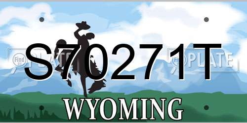 S70271T Wyoming License Plate