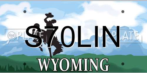 S70LIN Wyoming License Plate