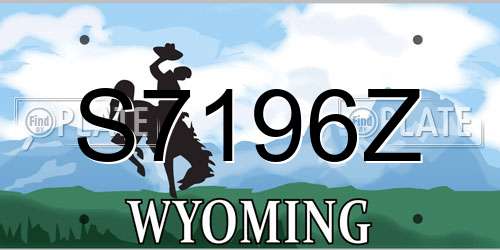 S7196Z Wyoming License Plate