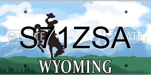 S71ZSA Wyoming License Plate