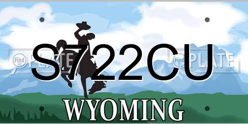 S722CU Wyoming License Plate