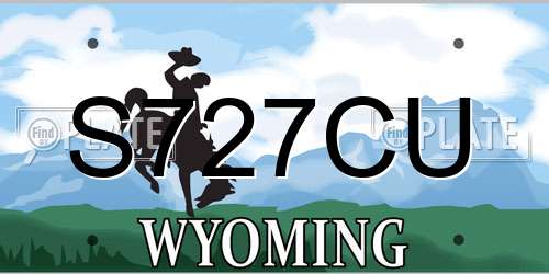 S727CU Wyoming License Plate
