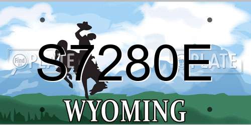 S7280E Wyoming License Plate