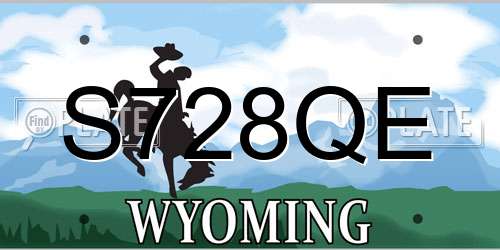 S728QE Wyoming License Plate