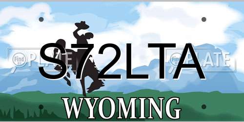 S72LTA Wyoming License Plate