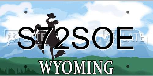 S72SOE Wyoming License Plate