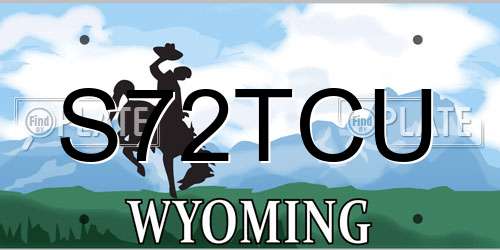 S72TCU Wyoming License Plate