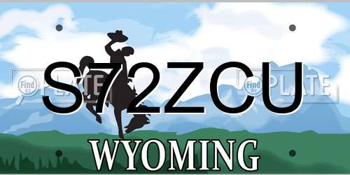 S72ZCU Wyoming License Plate