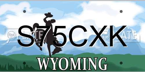 S75CXK Wyoming License Plate