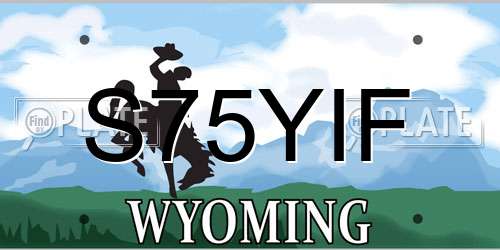 S75YIF Wyoming License Plate