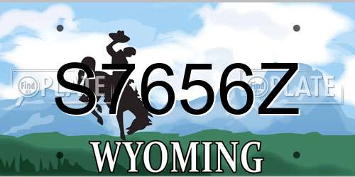 S7656Z Wyoming License Plate