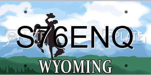 S76ENQ Wyoming License Plate