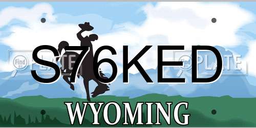 S76KED Wyoming License Plate