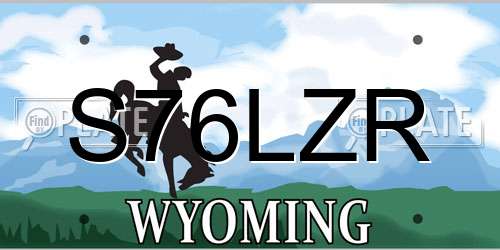 S76LZR Wyoming License Plate